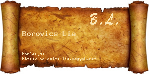 Borovics Lia névjegykártya